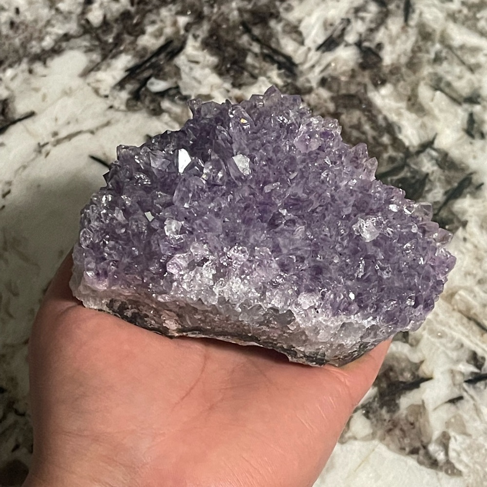 Amethyst Crystal Geode Cluster - Purple Home Accent